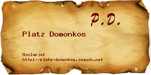 Platz Domonkos névjegykártya